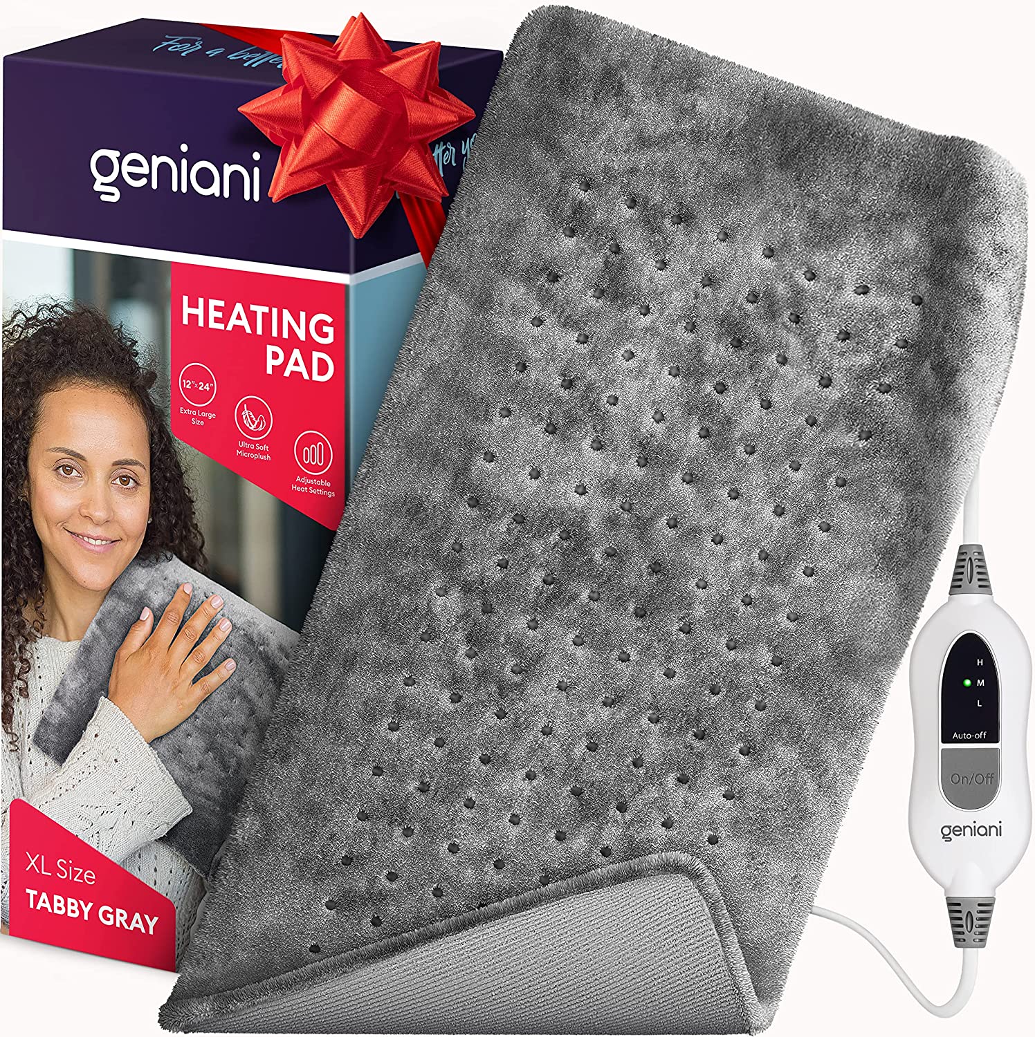 GENIANI XL Heating Pad for Back Pain & Cramps Relief Waters Of Atlantis